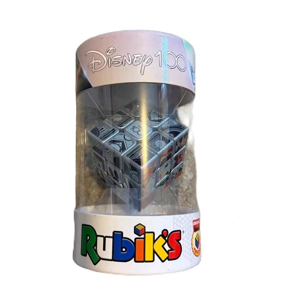 Disney 100th Anniversary Rubik's Cube - Silver NEW Snow White Woody Mickey Elsa